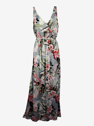 Witchery Grey Floral V Neck Vacation Long Dress Size 10
