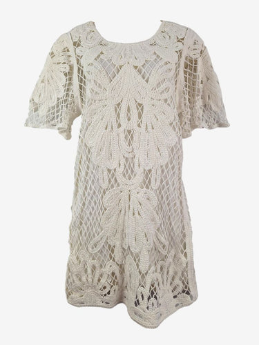 Second-Hand Witchery White Beachy Crochet Mini Dress Size 10 – SwapUp