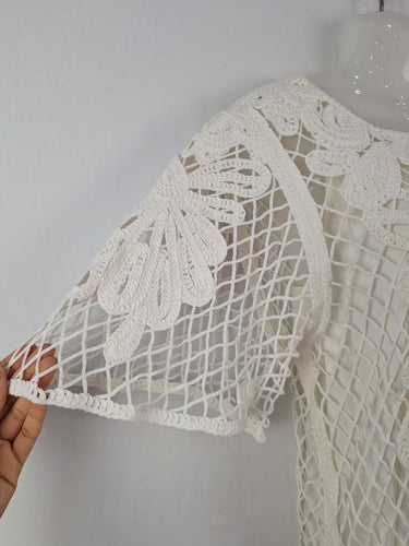 Second-Hand Witchery White Beachy Crochet Mini Dress Size 10 – SwapUp