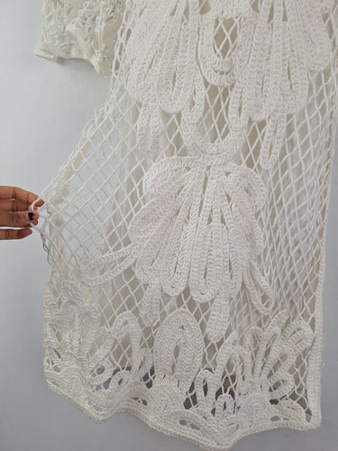 Second-Hand Witchery White Beachy Crochet Mini Dress Size 10 – SwapUp