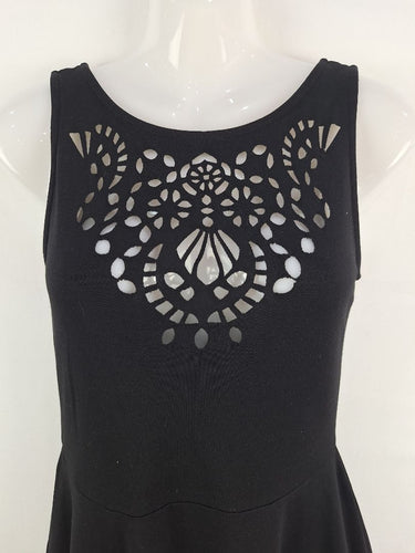 Second-Hand - Angel Biba Indie Laser Cut Out Skater Dress Size 10 - SwapUp