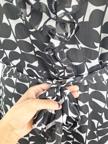 Second-Hand - Conspiracy Leafy Chiffon Ruffle Dress Size 14 - SwapUp