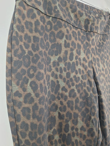 Second-Hand - Up! Dark Leopard Staggered Hem Pants Size 12 - SwapUp