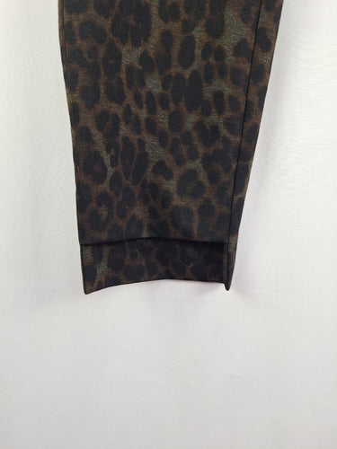 Second-Hand - Up! Dark Leopard Staggered Hem Pants Size 12 - SwapUp