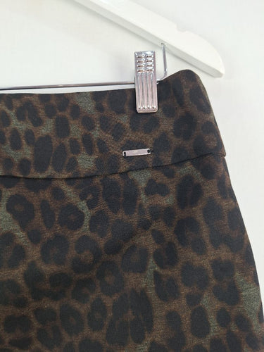 Second-Hand - Up! Dark Leopard Staggered Hem Pants Size 12 - SwapUp
