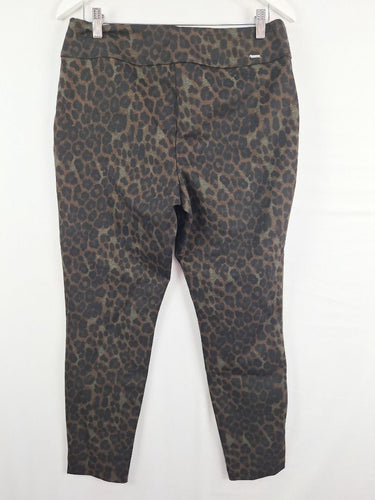 Second-Hand - Up! Dark Leopard Staggered Hem Pants Size 12 - SwapUp