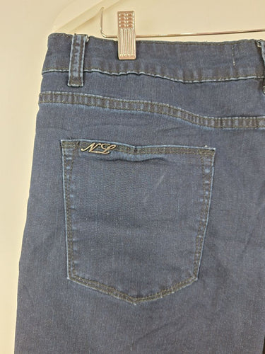 Second-Hand - New London Jeans Dark Indigo Fringe Hem Jeans Size 14 - SwapUp