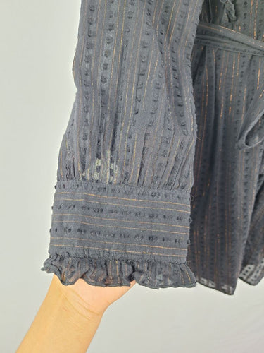 Second-Hand - Scotch & Soda Pilgrim Gold Pinstripe Dress Size S - SwapUp