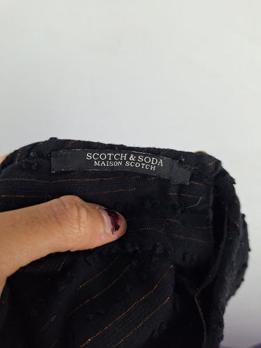 Second-Hand - Scotch & Soda Pilgrim Gold Pinstripe Dress Size S - SwapUp