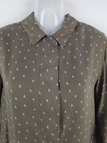 Second-Hand - Hobbs Olive Boat Shirt Dress Size 8 - SwapUp
