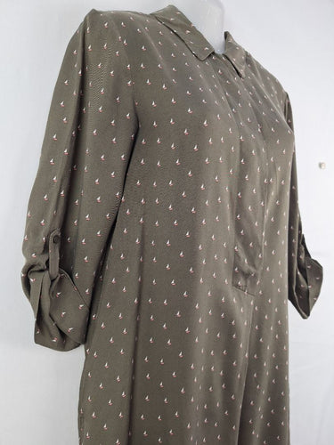 Second-Hand - Hobbs Olive Boat Shirt Dress Size 8 - SwapUp
