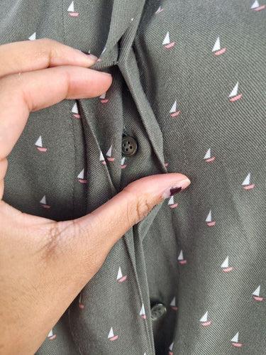 Second-Hand - Hobbs Olive Boat Shirt Dress Size 8 - SwapUp