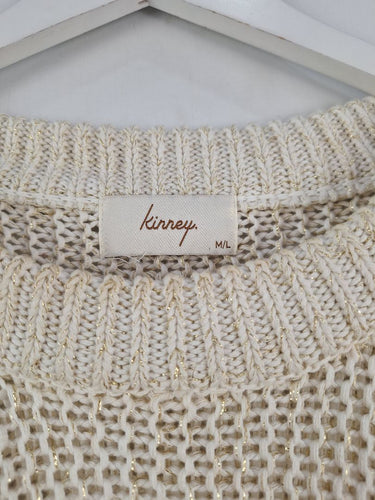 Second-Hand - Kinney Relaxed Shimmer Knit Jumper Size M - SwapUp