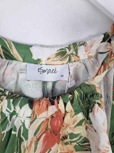 Second-Hand - Esmaee Tropicana Linen Blend Top Size M - SwapUp