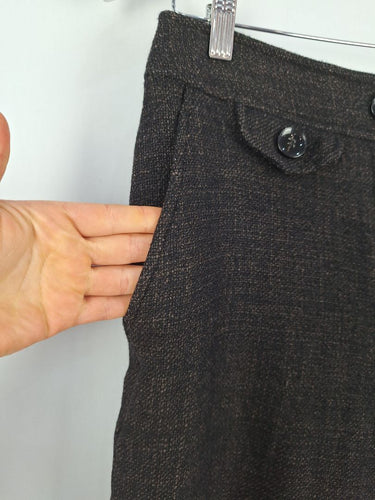 Second-Hand - Anna Thomas Cropped Tweed Wool Blend Pants Size 12 - SwapUp