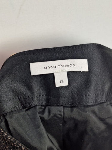 Second-Hand - Anna Thomas Cropped Tweed Wool Blend Pants Size 12 - SwapUp