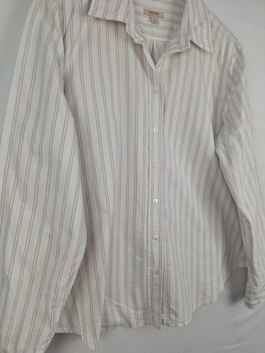 Second-Hand - Trenery Beachy Cream Cotton Button Up Shirt Size 16 - SwapUp