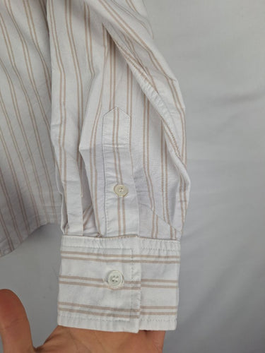 Second-Hand - Trenery Beachy Cream Cotton Button Up Shirt Size 16 - SwapUp
