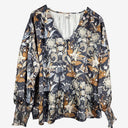 Second-Hand - Society Amuse Earthy Paisley Silky Blouse Size 10 - SwapUp