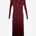 Second-Hand - Seed Deep Grape Ribbed Long Sleeve Dress Size M - SwapUp