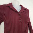 Second-Hand - Seed Deep Grape Ribbed Long Sleeve Dress Size M - SwapUp