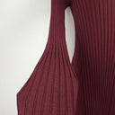 Second-Hand - Seed Deep Grape Ribbed Long Sleeve Dress Size M - SwapUp