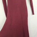 Second-Hand - Seed Deep Grape Ribbed Long Sleeve Dress Size M - SwapUp