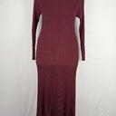 Second-Hand - Seed Deep Grape Ribbed Long Sleeve Dress Size M - SwapUp
