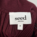 Second-Hand - Seed Deep Grape Ribbed Long Sleeve Dress Size M - SwapUp