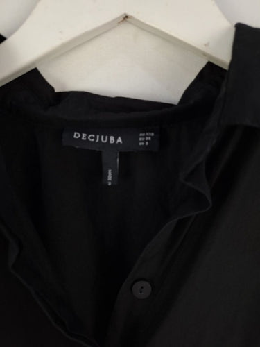 Second-Hand - Decjuba Black Cotton Oversized Elevated Shirt Size XXS - SwapUp
