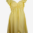 Second-Hand - Proud Poppy Limoncello Shirred Linen Blend Dress Size 16 - SwapUp