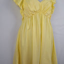 Second-Hand - Proud Poppy Limoncello Shirred Linen Blend Dress Size 16 - SwapUp