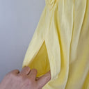 Second-Hand - Proud Poppy Limoncello Shirred Linen Blend Dress Size 16 - SwapUp