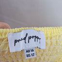 Second-Hand - Proud Poppy Limoncello Shirred Linen Blend Dress Size 16 - SwapUp