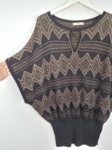 Second-Hand - Oasis Shimmering Bat Sleeve Knit Top Size XS - SwapUp