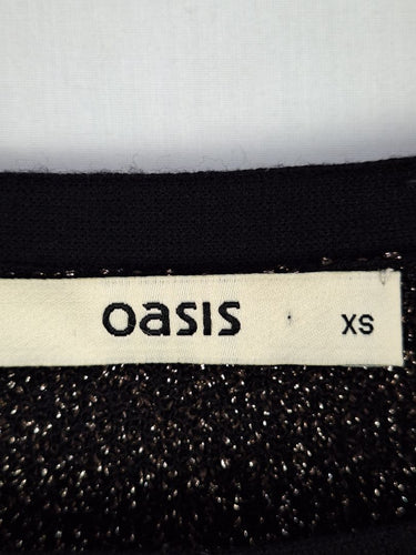 Second-Hand - Oasis Shimmering Bat Sleeve Knit Top Size XS - SwapUp