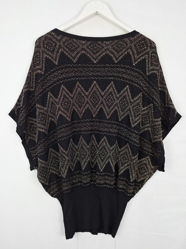 Second-Hand - Oasis Shimmering Bat Sleeve Knit Top Size XS - SwapUp