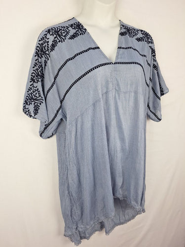 Second-Hand - Ellis & Dewey Poolside Embroidered Semi Sheer Mini Dress Size OSFA - SwapUp