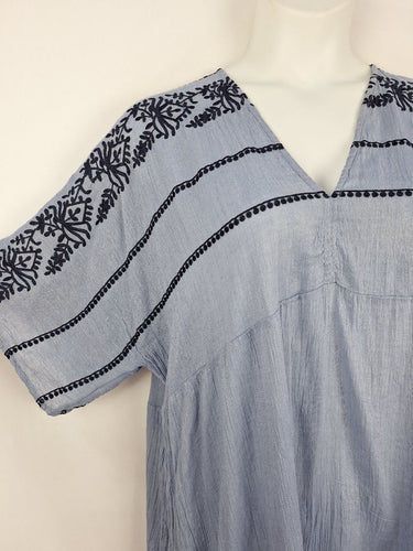 Second-Hand - Ellis & Dewey Poolside Embroidered Semi Sheer Mini Dress Size OSFA - SwapUp