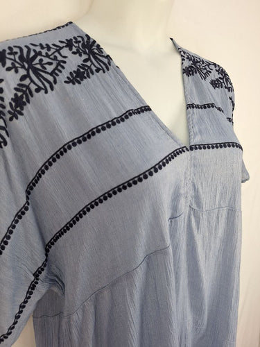 Second-Hand - Ellis & Dewey Poolside Embroidered Semi Sheer Mini Dress Size OSFA - SwapUp