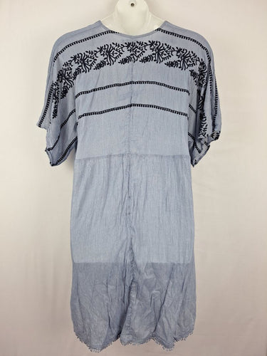 Second-Hand - Ellis & Dewey Poolside Embroidered Semi Sheer Mini Dress Size OSFA - SwapUp