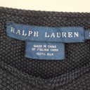 Second-Hand - Ralph Lauren Strappy Frilled Navy Textured Top Size XL - SwapUp