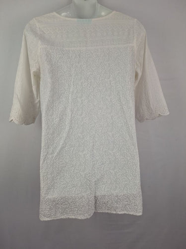 Second-Hand - Blue Illusion Summer Throw Over Broderie Mini Dress Size XL - SwapUp