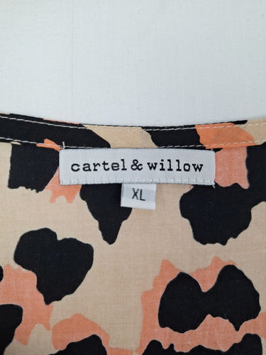Second-Hand - Cartel & Willow Cheetah Print Flirty Day Shift Dress Size XL - SwapUp