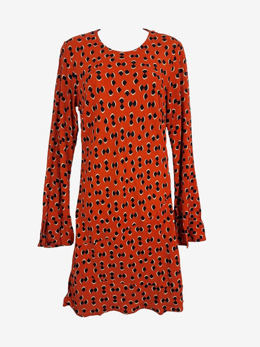 Mister Zimi Burnt Orange Swanky Abstract Dress Size 8