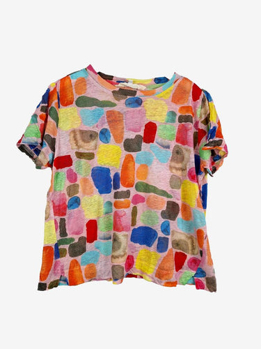 Gorman Colour Blocked Sheer Linen Top Size 10
