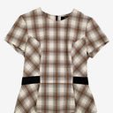 Second-Hand - Cue Pointed Hem Brown Check Top Size 10 - SwapUp