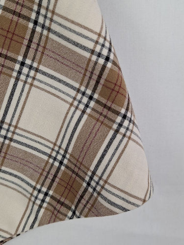 Second-Hand - Cue Pointed Hem Brown Check Top Size 10 - SwapUp