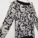 Second-Hand - French Connection Black & White Cold Shoulder Top Size 10 - SwapUp