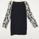 Second-Hand - French Connection Black & White Cold Shoulder Top Size 10 - SwapUp